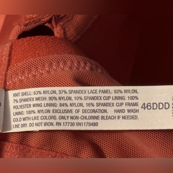 Balconette Coverage Lightly Lined UNDERWIRE BRA 46DDD - Faded Rose Terracotta * - Picture 12 of 14